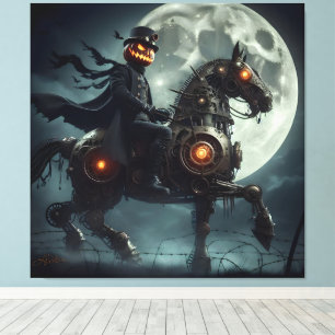 Halloween Steampunk Headless Horseman Canvas Print