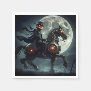 Halloween Steampunk Headless Horseman Napkin