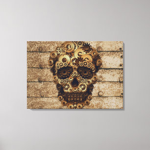 Halloween Steampunk Skeleton Canvas Art