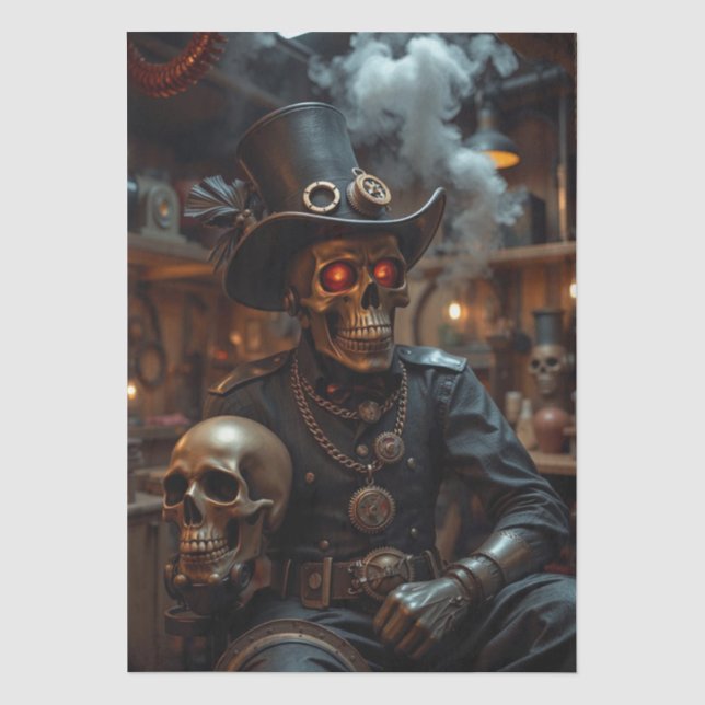 Halloween Steampunk Skeleton Tissue Paper (Front)