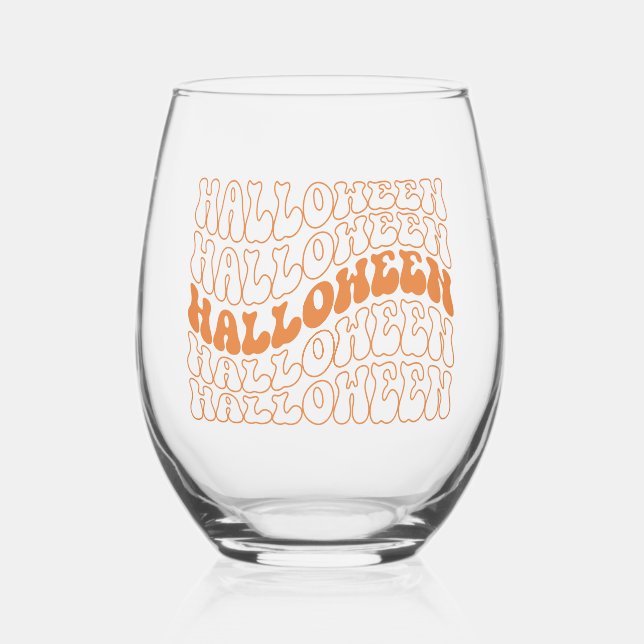 Halloween Stemless Wine Glass (Front)