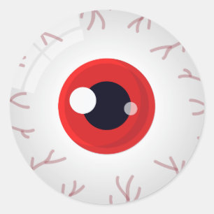 Halloween Sticker Creepy Red Eye Eyeball Treat Bag