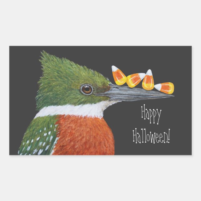 Halloween sticker martin-pêcheur vert (Devant)