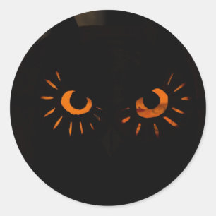 Halloween Sticker with Orange Eyes