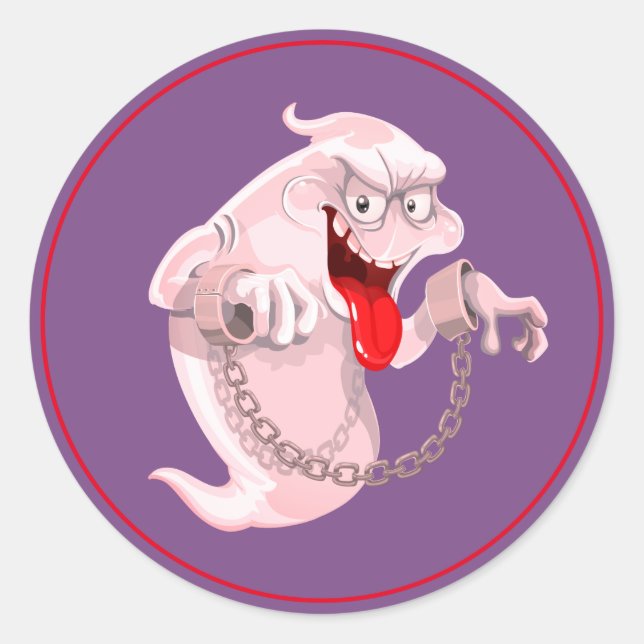 Halloween Stickers-Ghost Classic Round Sticker (Front)
