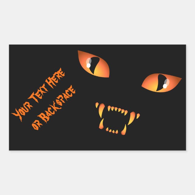 Halloween Stickers Personalized Spooky Cat Sticker (Front)