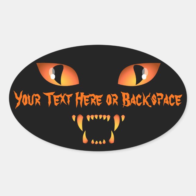 Halloween Stickers Personalized Spooky Cat Sticker (Front)