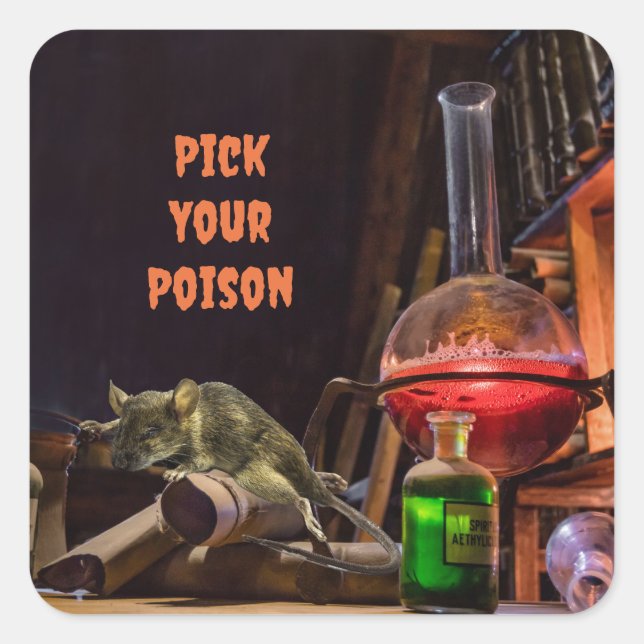 Halloween Stickers, Pick Your Poison Square Sticker (Front)