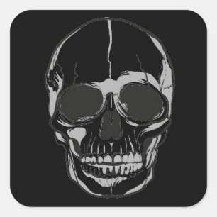 Halloween Stickers-Skull Square Sticker