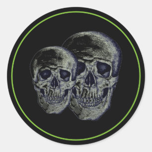 Halloween Stickers-Skulls Classic Round Sticker