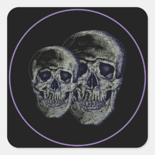 Halloween Stickers-Skulls Square Sticker