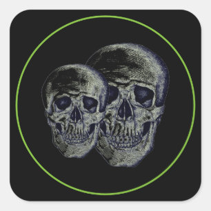 Halloween Stickers-Skulls Square Sticker