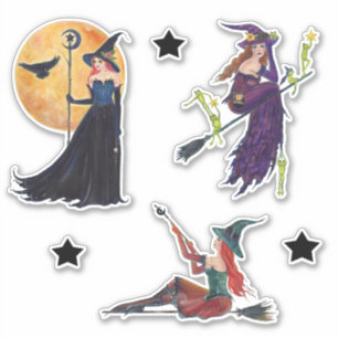Halloween stickers sorcière brouillard étoiles Ren