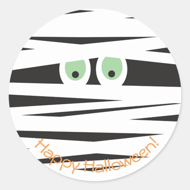 Halloween Stickers with Mummy Design (Front)
