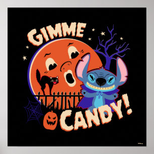 Halloween Stitch   Gimme Candy! Poster