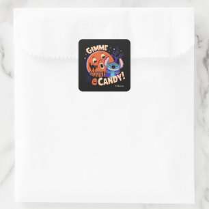 Halloween Stitch   Gimme Candy! Square Sticker