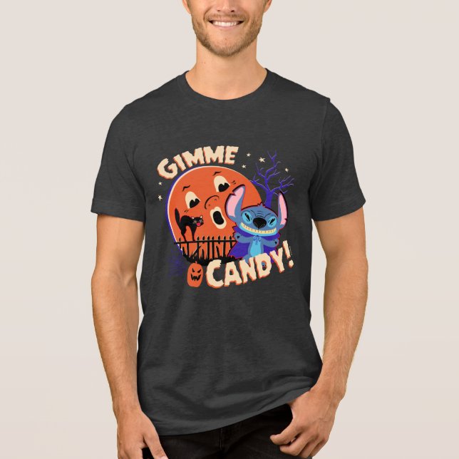 Halloween Stitch | Gimme Candy! Tri-Blend Shirt (Front)