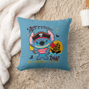 Halloween Stitch Pirate Throw Pillow
