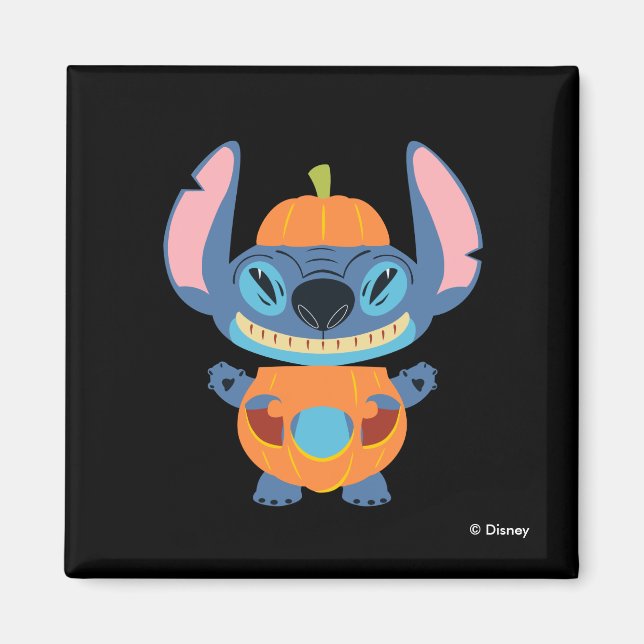 Halloween Stitch Pumpkin Magnet (Front)