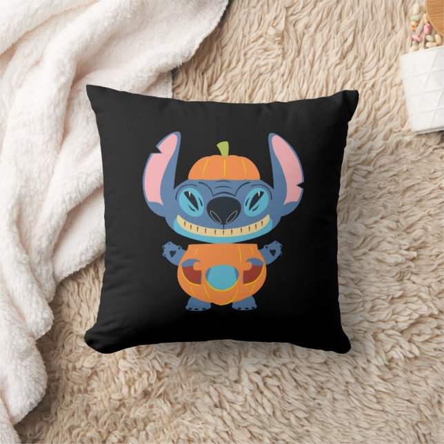 Halloween Stitch Pumpkin Throw Pillow (Blanket)