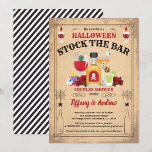 Halloween stock le bar couples douche invitation