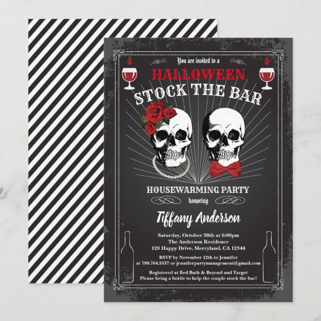 Halloween Stock The Bar housewarming party Invitation (Front/Back)