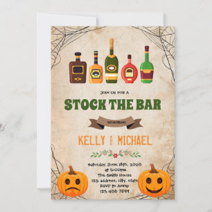 Halloween stock the bar theme invitation