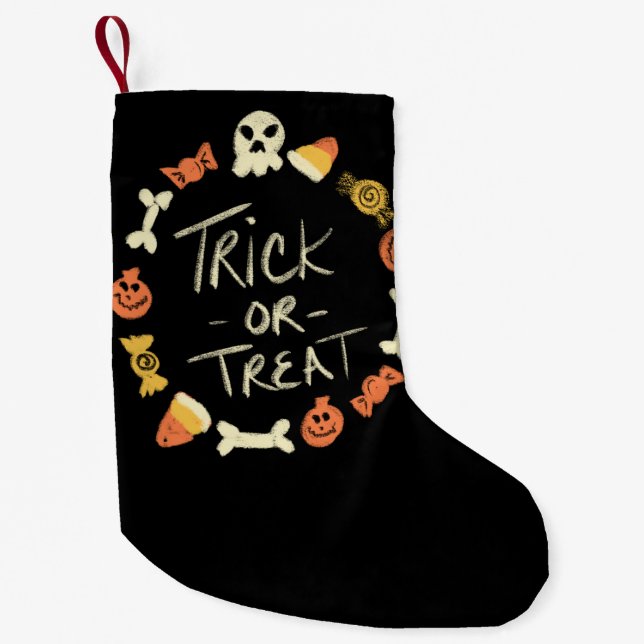 Halloween Stocking | Spooky Trick or Treat Wreath (Front)