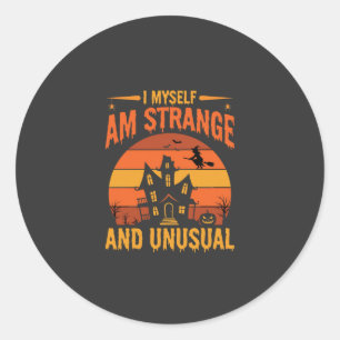 Halloween Strange and Unusual Haunted House Graphi Classic Round Sticker