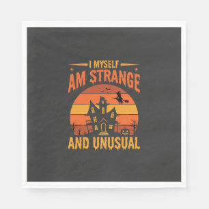 Halloween Strange and Unusual Haunted House Graphi Napkin