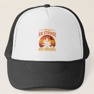 Halloween Strange and Unusual Haunted House Graphi Trucker Hat