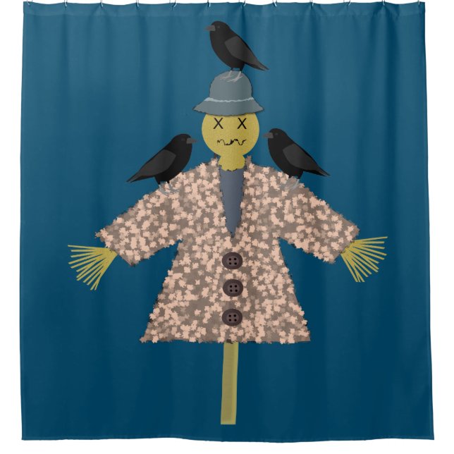 Halloween Straw Scarecrow and Ravens (Front)