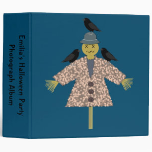 Halloween Straw Scarecrow and Ravens Custom Photo Binder