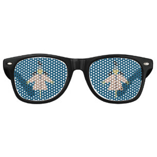 Halloween Straw Scarecrow and Ravens Retro Sunglasses