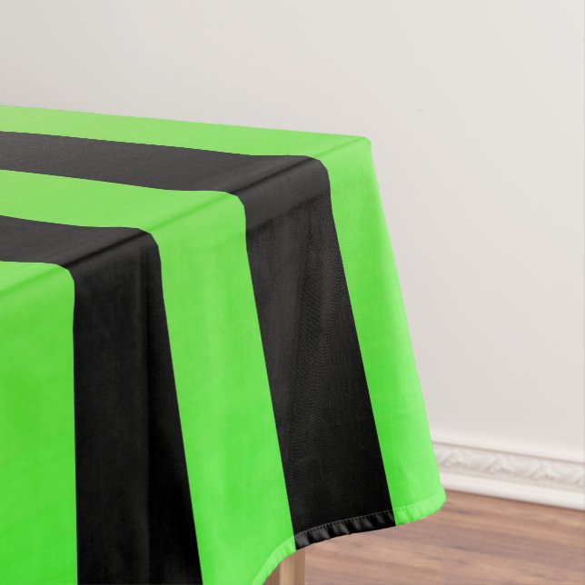 Halloween strip table cloth- red orange green lime tablecloth (In Situ)