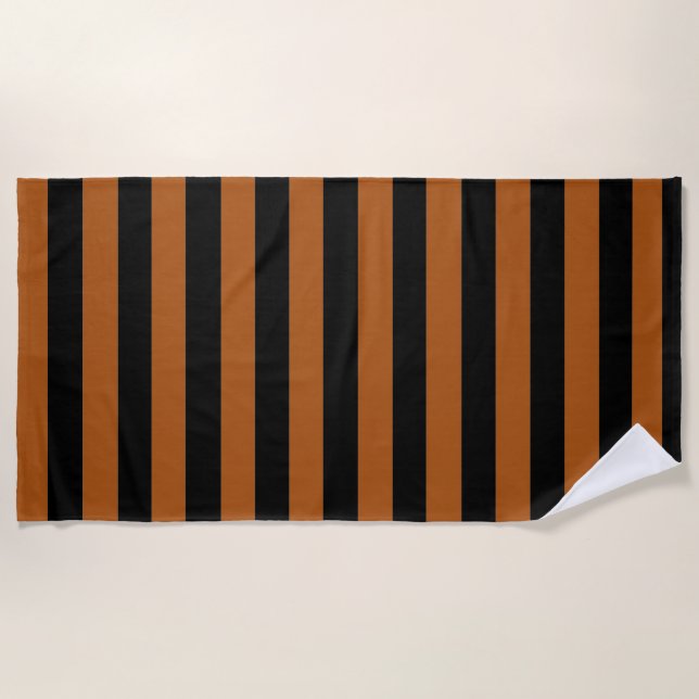 Halloween Stripes Beach Towel (Front)