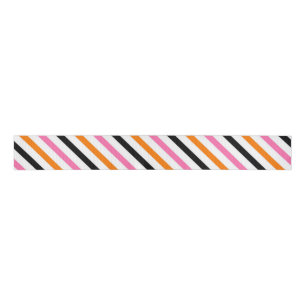 Halloween Stripes – Bold Diagonal Pattern Grosgrain Ribbon