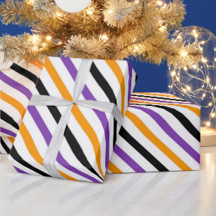 Halloween Stripes – Bold Diagonal Pattern Wrapping Paper