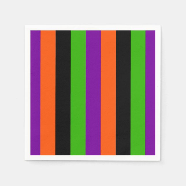 Halloween Stripes in Classic Colours Napkin (Front)