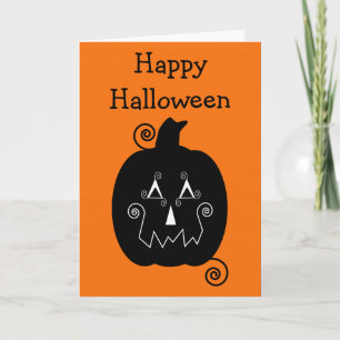 Halloween Stripes Jack O'Lantern Card