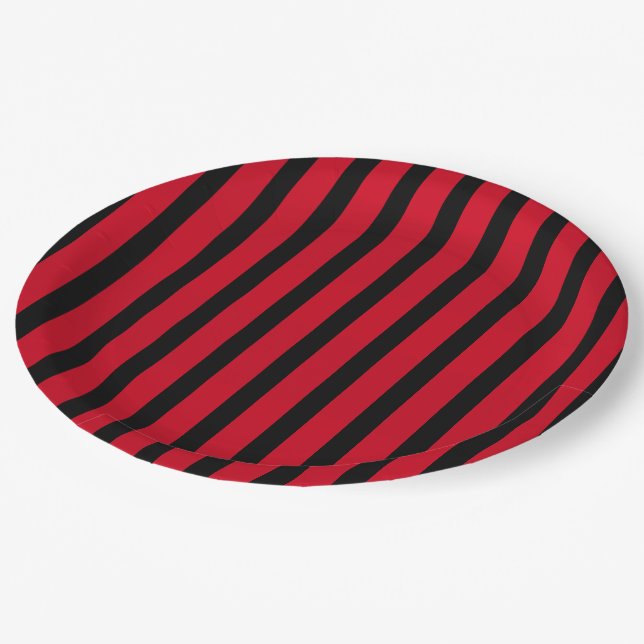 Halloween Stripes Paper Plates (Angled)
