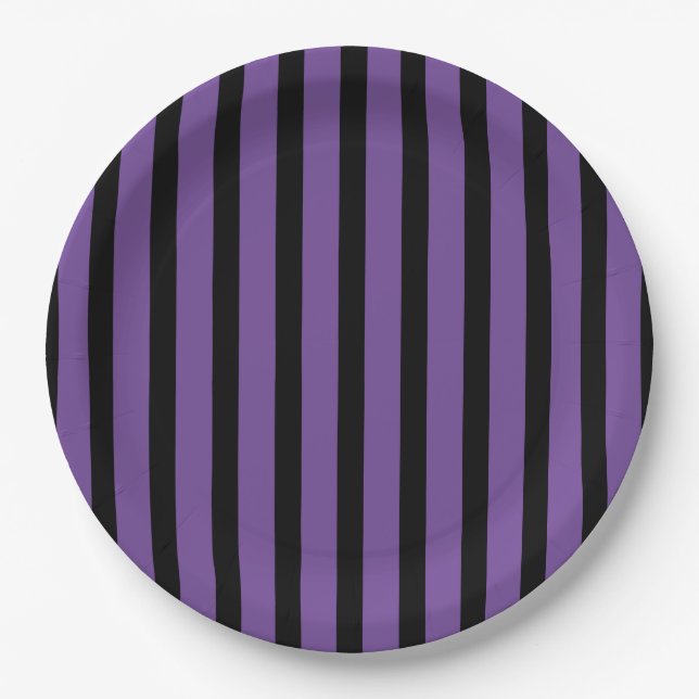 Halloween Stripes Paper Plates (Front)