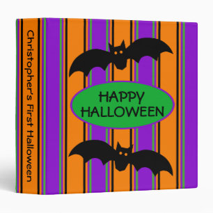 Halloween Stripes Personalized Binder