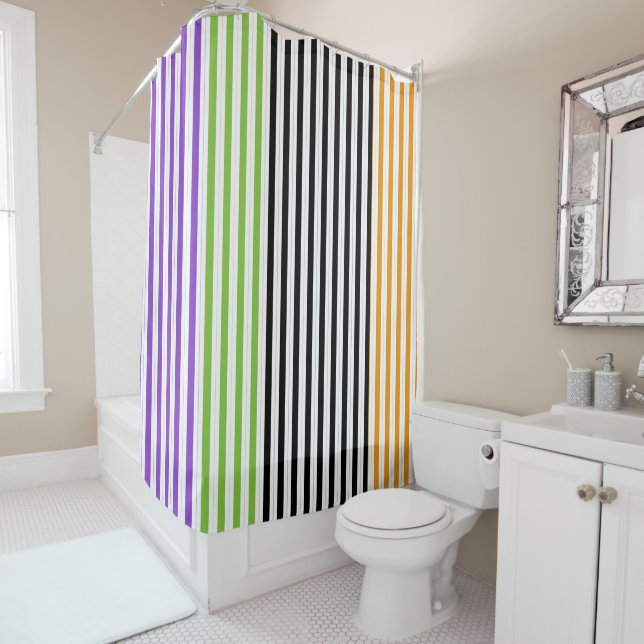 Halloween Stripes Purple Green Black Orange (In Situ)
