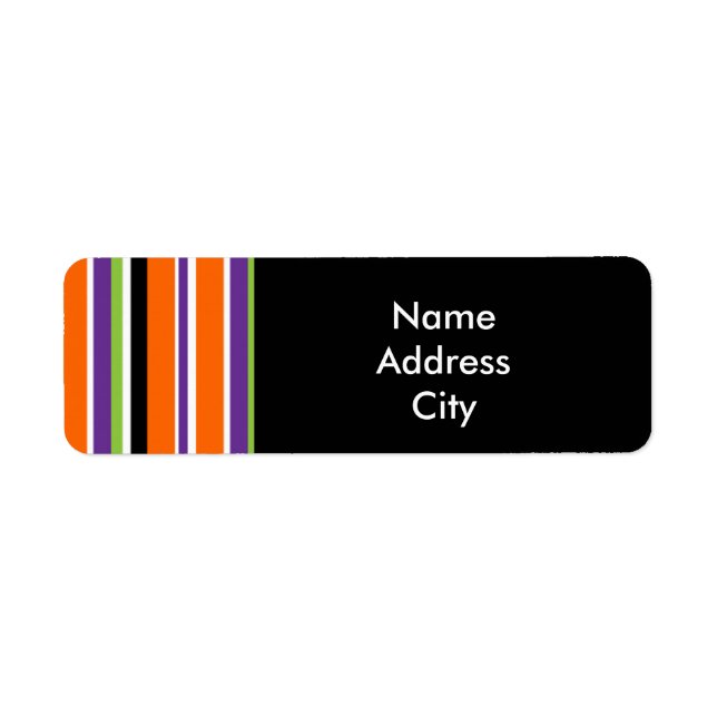 Halloween Stripes Striped Fun Address Label (Front)