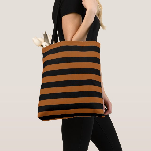 Halloween Stripes Tote Bag (Close Up)