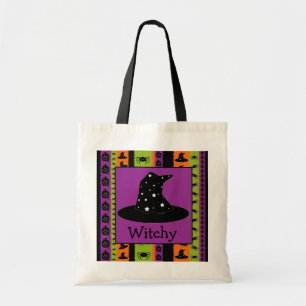 Halloween Stripes Witch Hat Bag