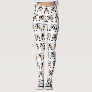 Halloween-style skull, bats, spider webs leggings