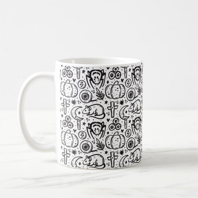 Halloween styled pattern, coffee mug (Left)
