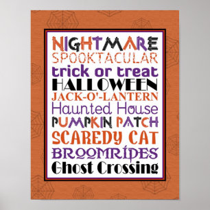 Halloween Subway Art Poster